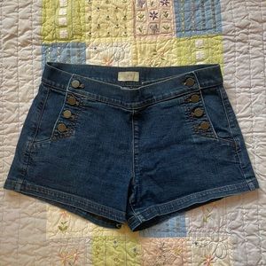 LOFT outlet denim sailor side button shorts